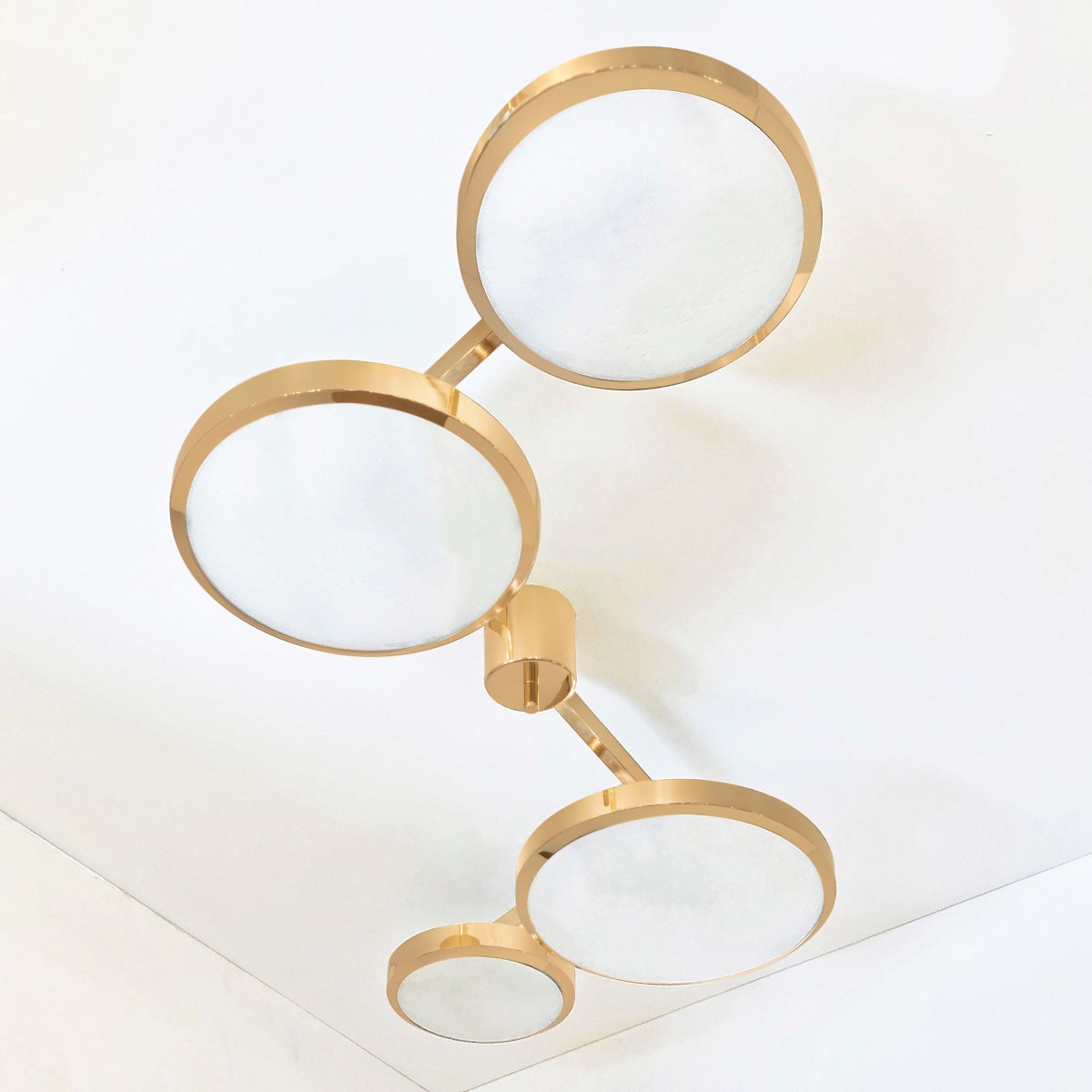 Quattro Ceiling Light by Gaspare Asaro - Polished Brass Finish