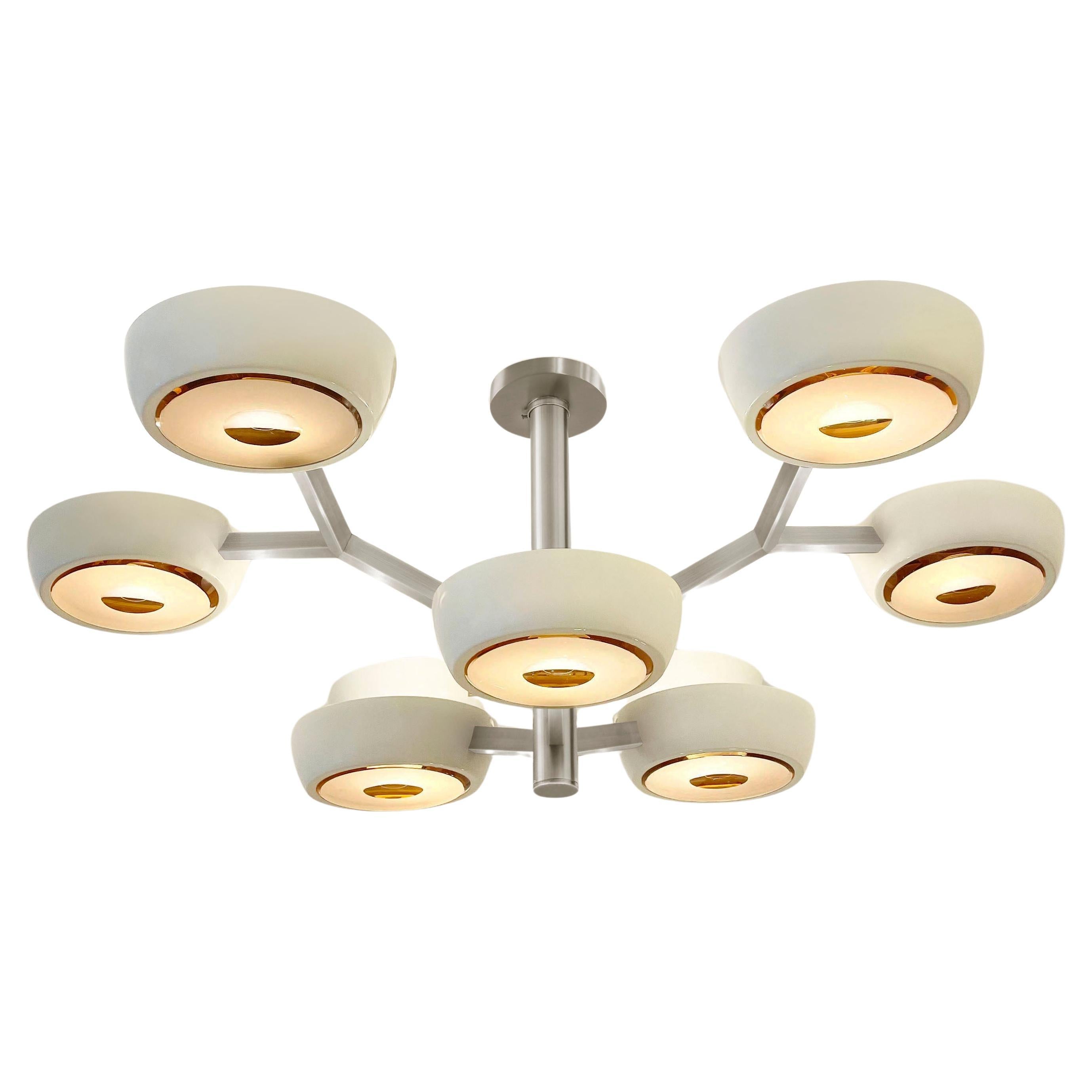 Rose Ceiling Light by Gaspare Asaro-Satin Nickel Finish For Sale