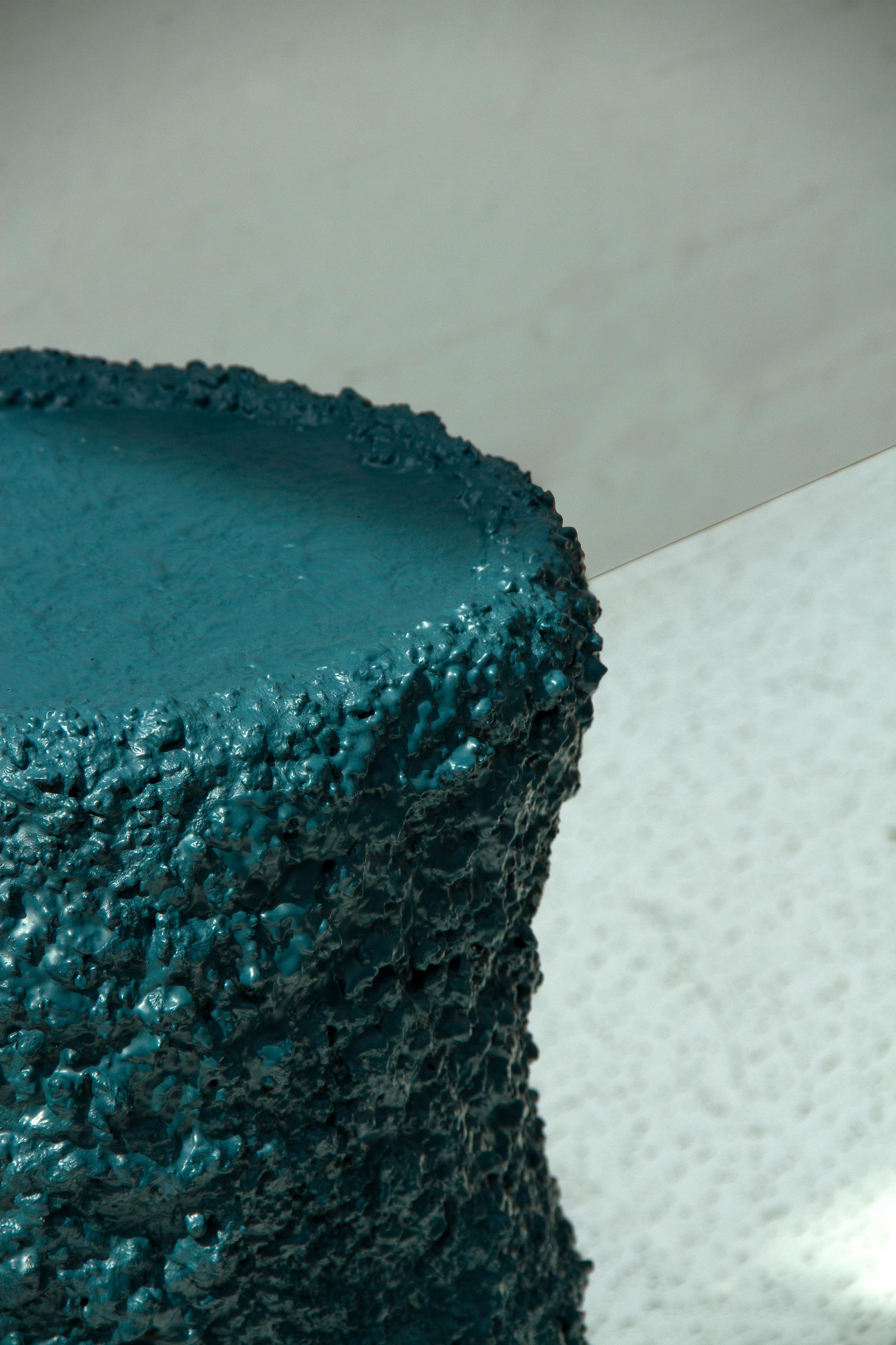 Cobalt Blue Side Tables, Handcrafted Set of Two, XS + XM, Contemporary Design For Sale 4