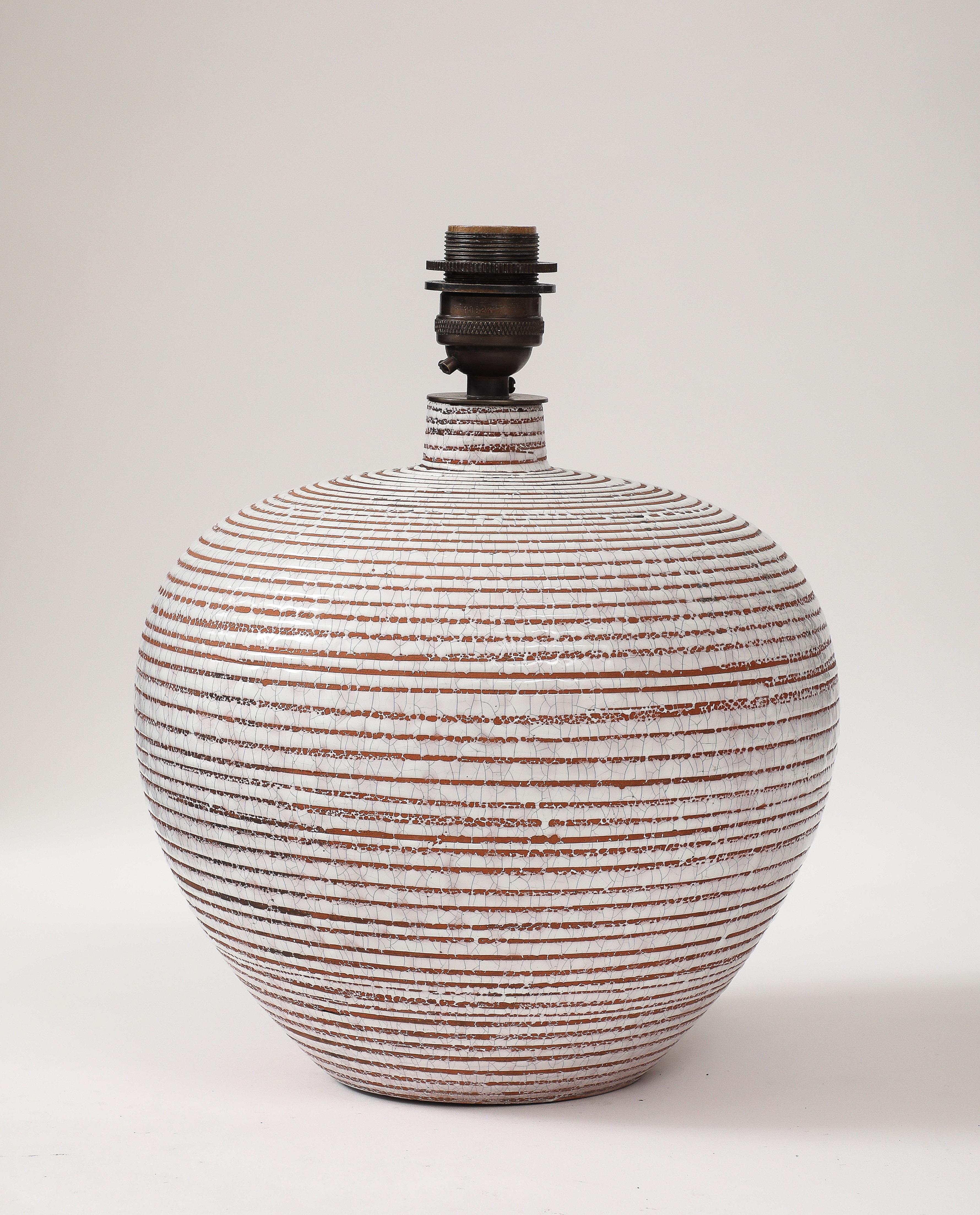 Art Deco C.A.B. Céramique d’Art de Bordeaux, Félix Gėte Lamp, France, c.1930 Signed For Sale