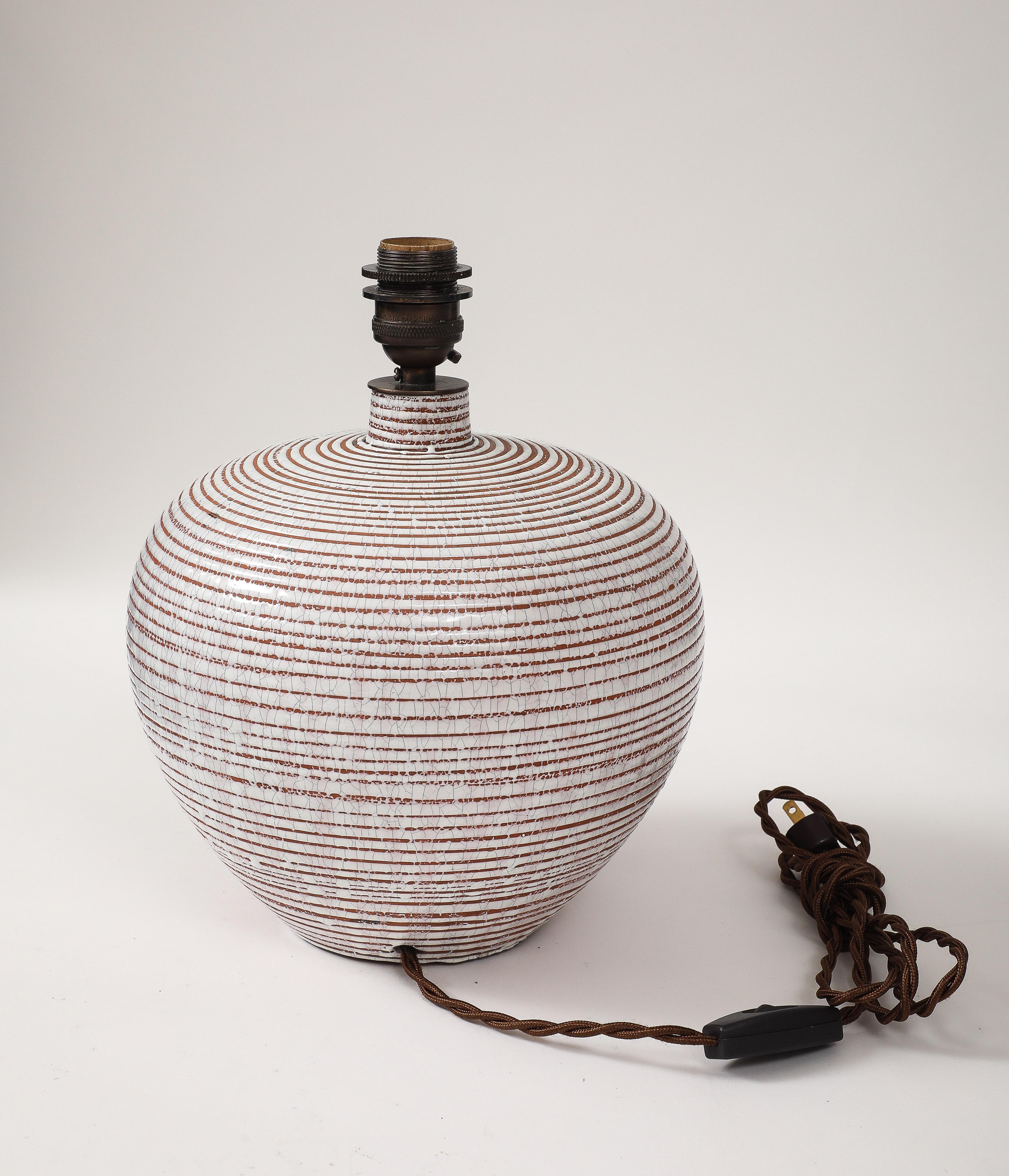 Mid-20th Century C.A.B. Céramique d’Art de Bordeaux, Félix Gėte Lamp, France, c.1930 Signed For Sale