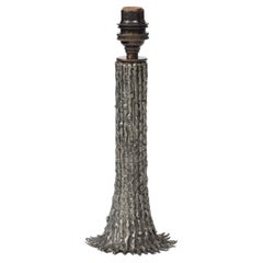 Hand made Lost Wax Pewter Tree Lamp, France, c. 1970, stamped, signed