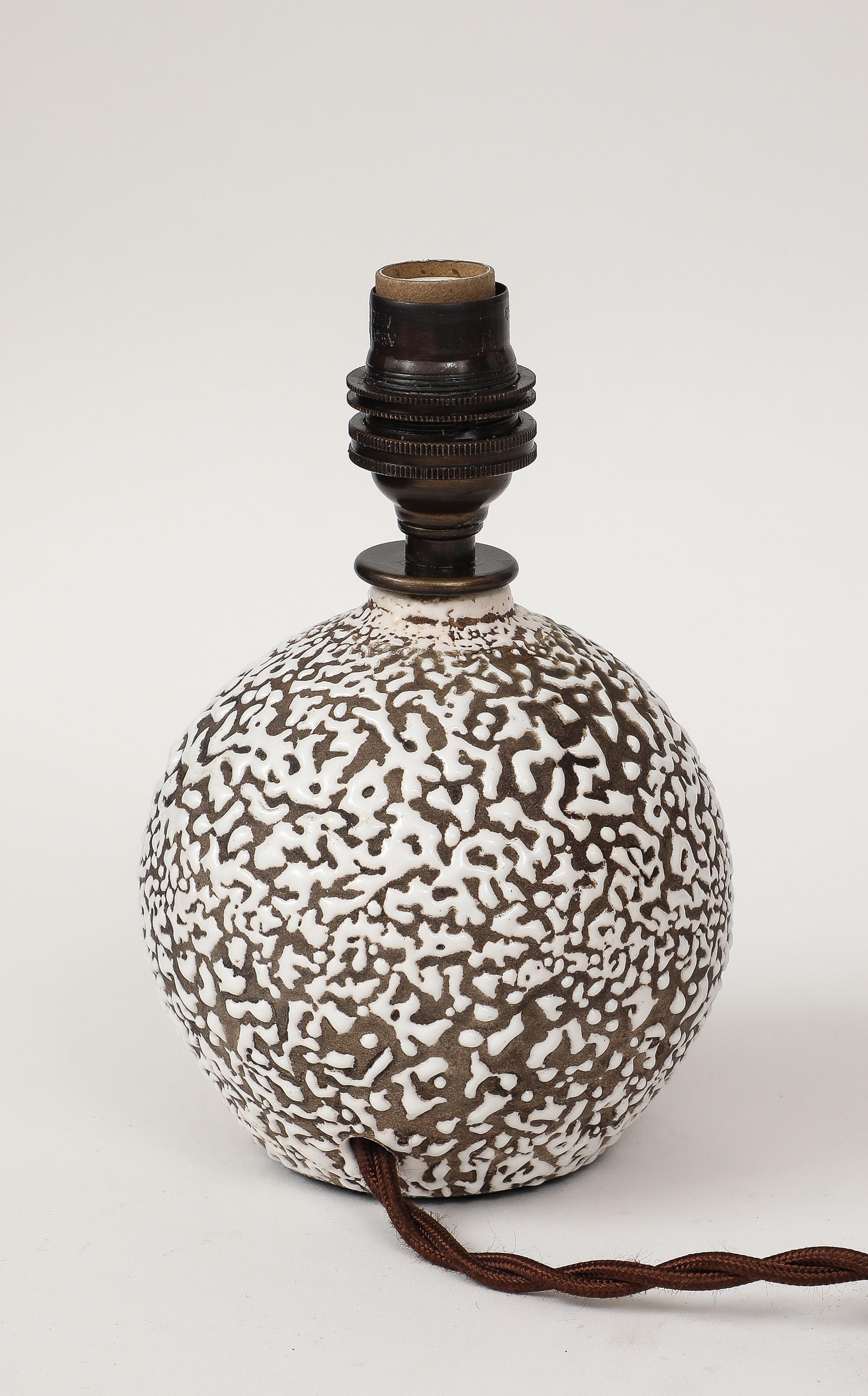 Small Jean Besnard Style Art Deco Round Lamp, France, c. 1930 For Sale 1
