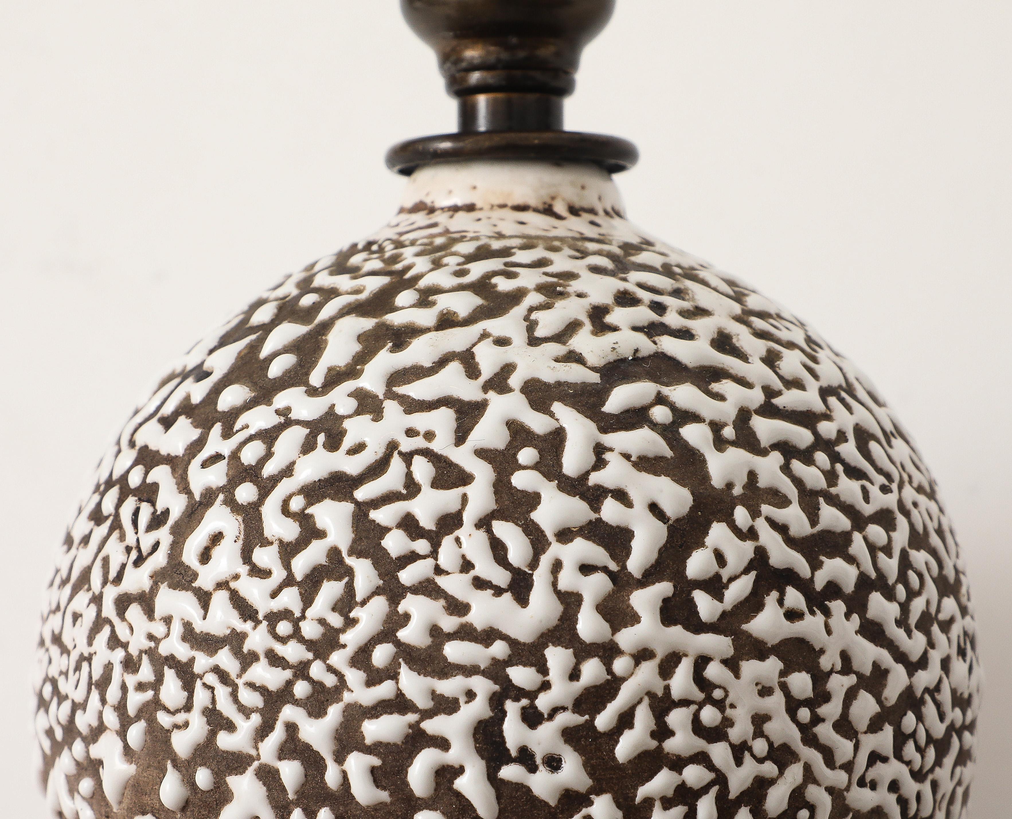 Small Jean Besnard Style Art Deco Round Lamp, France, c. 1930 For Sale 6
