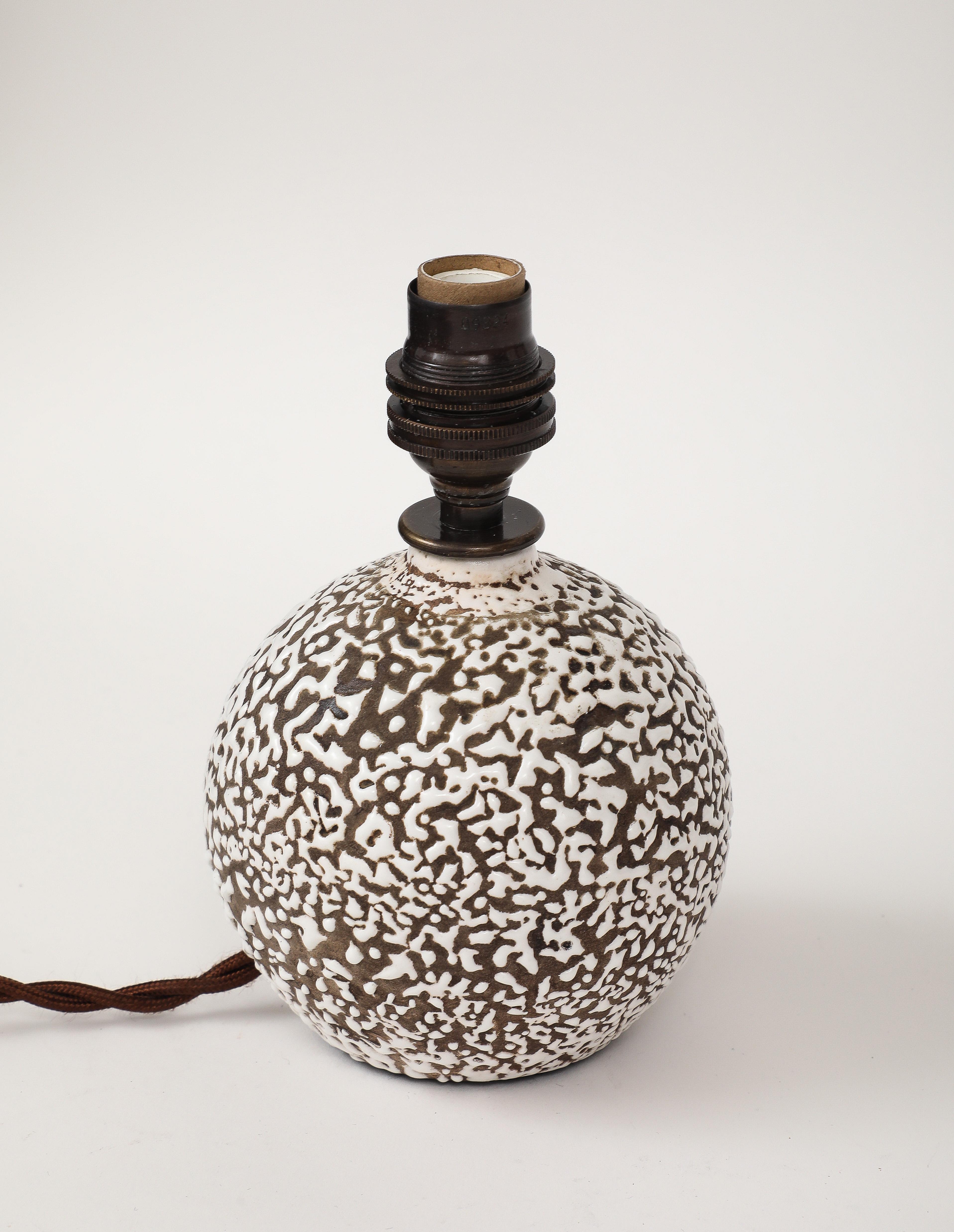 Small Jean Besnard Style Art Deco Round Lamp, France, c. 1930 For Sale 3