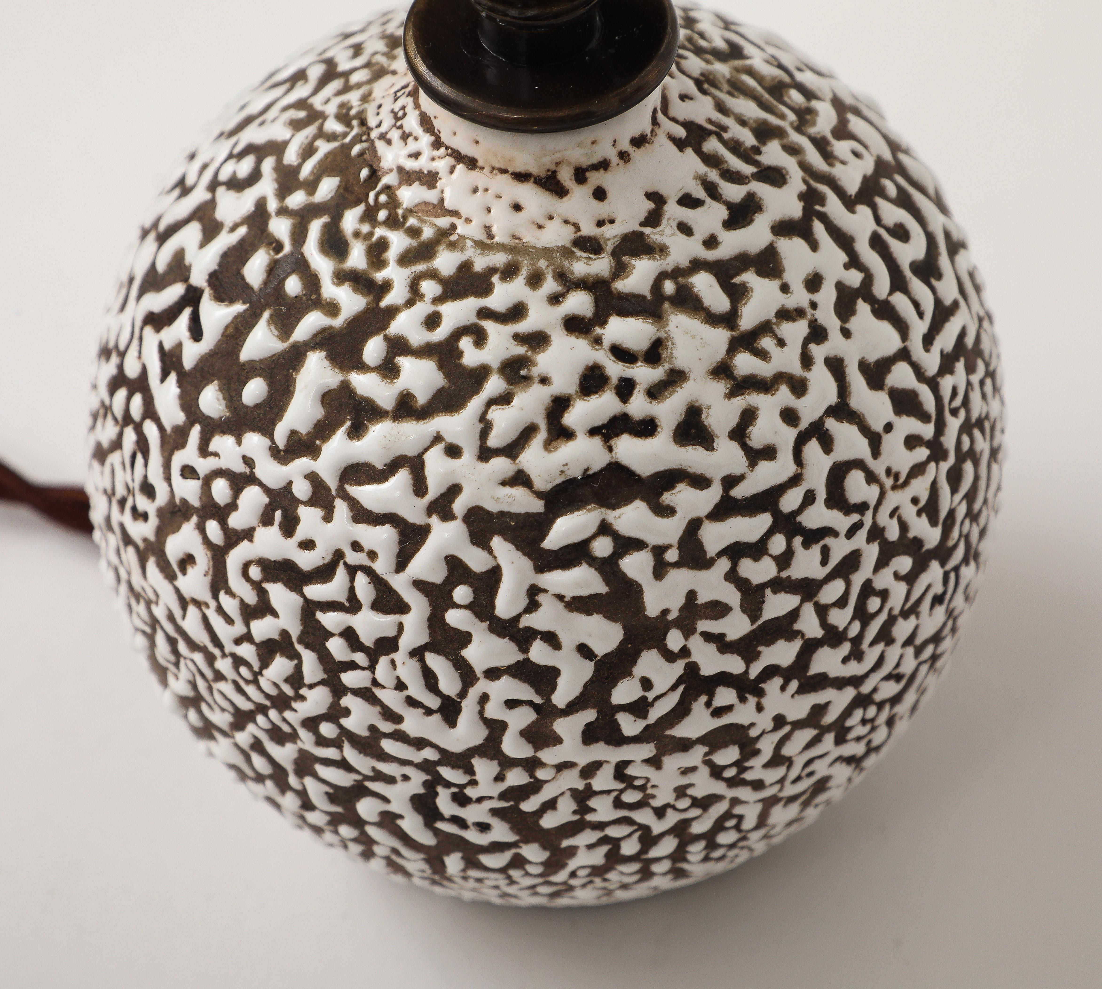 Small Jean Besnard Style Art Deco Round Lamp, France, c. 1930 For Sale 4
