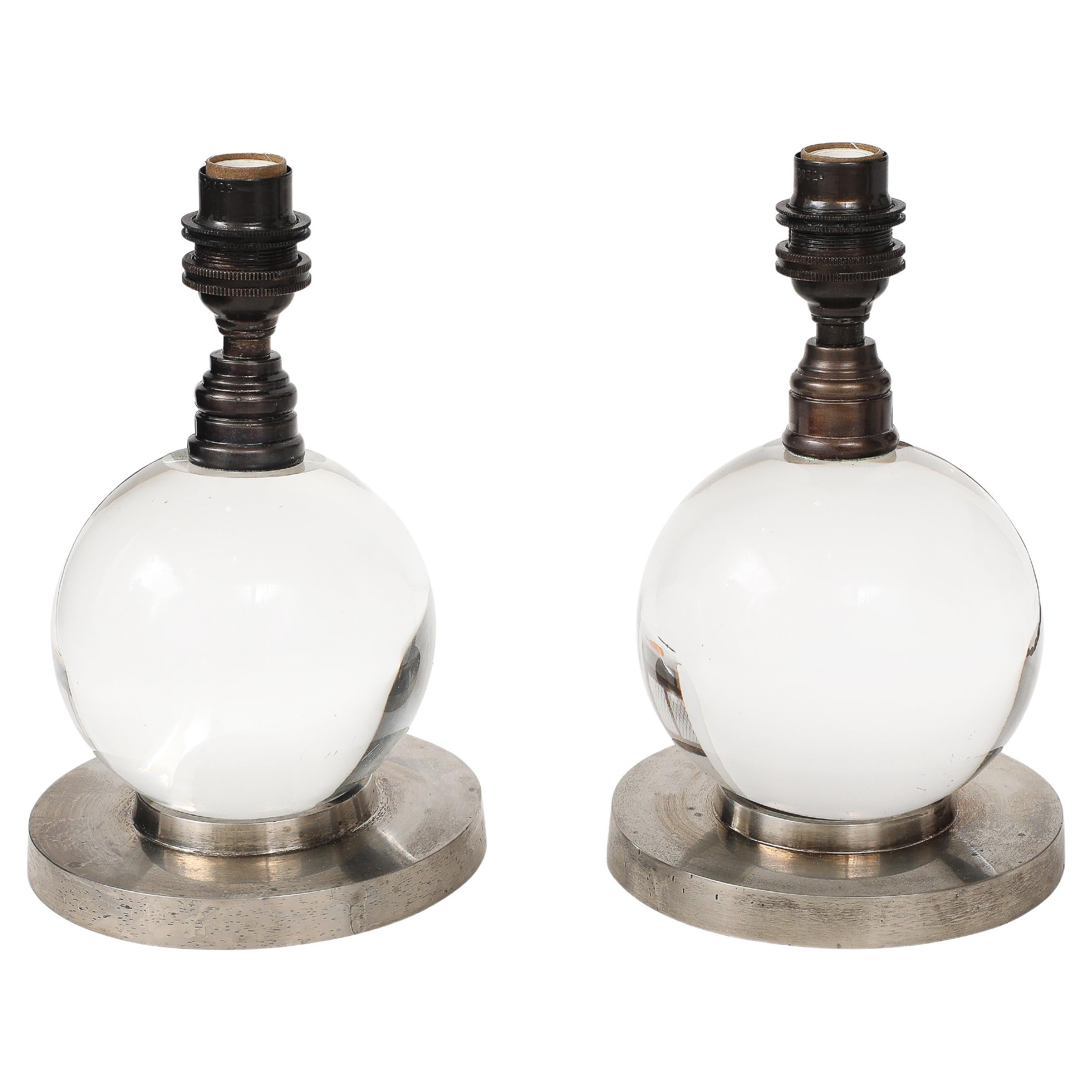 Paar von Jacques Adnet, mod. 7706, Baccarat, Paris, Frankreich, 1930 im Angebot