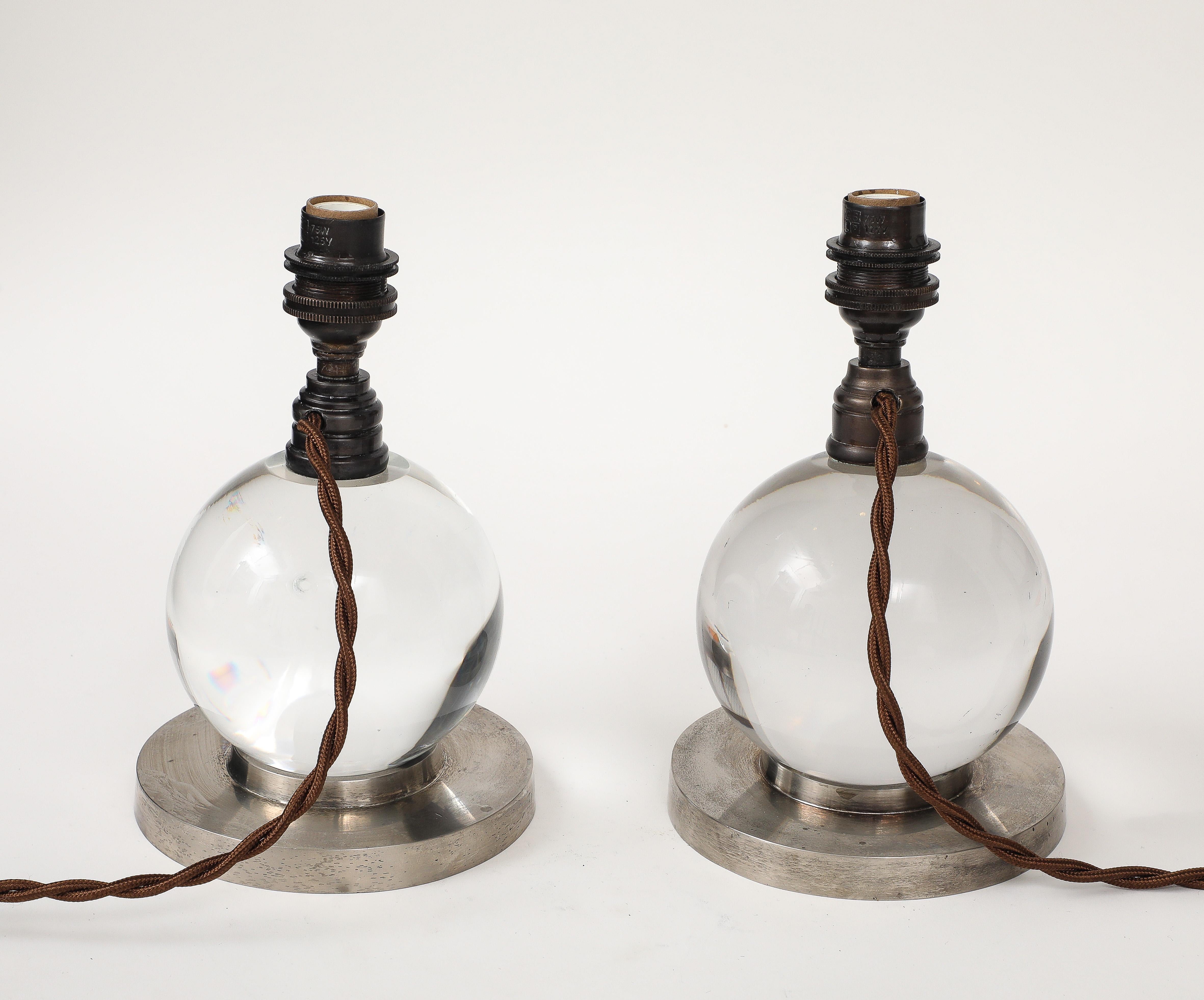 Paar von Jacques Adnet, mod. 7706, Baccarat, Paris, Frankreich, 1930 im Zustand „Gut“ im Angebot in Brooklyn, NY
