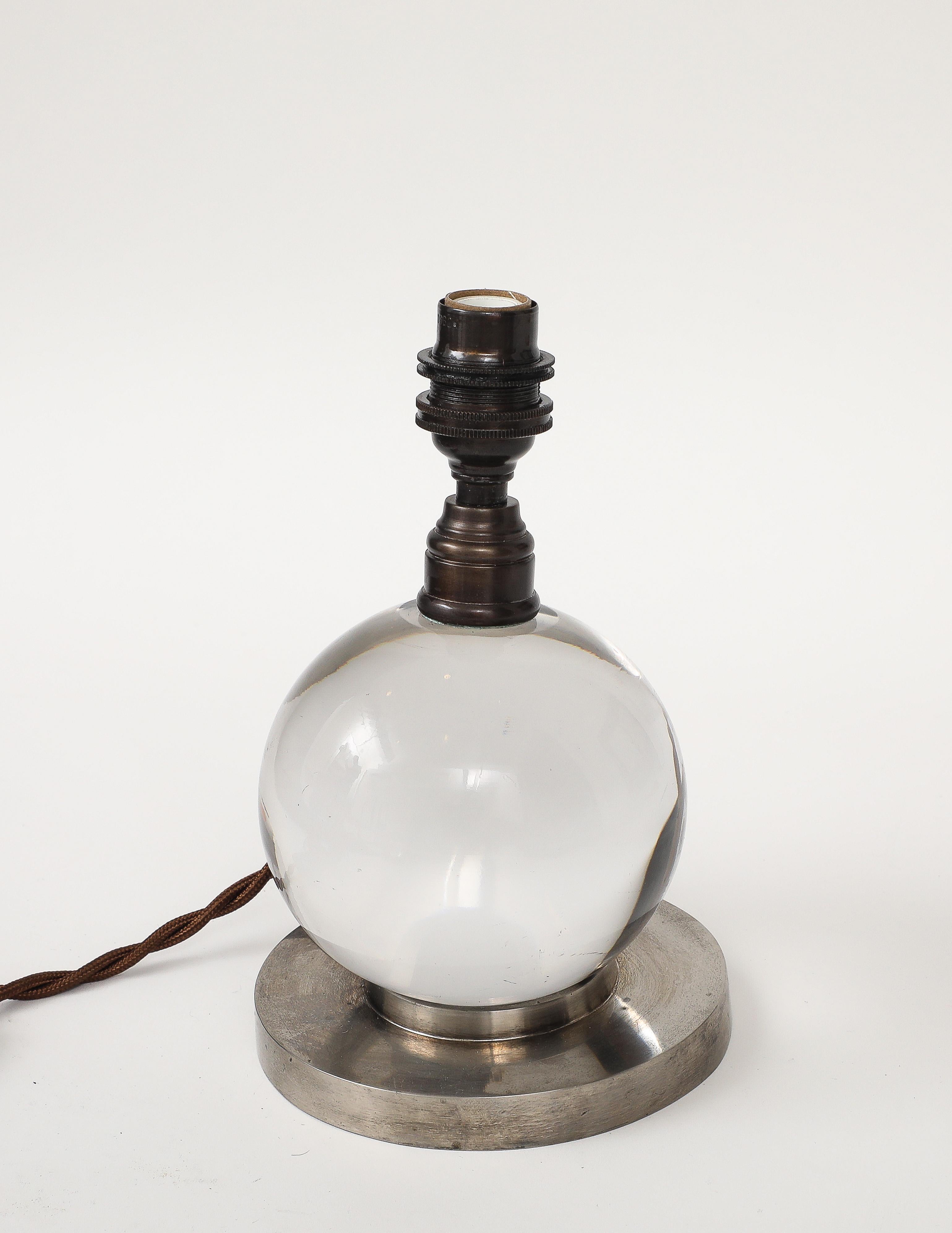 Paar von Jacques Adnet, mod. 7706, Baccarat, Paris, Frankreich, 1930 im Angebot 1