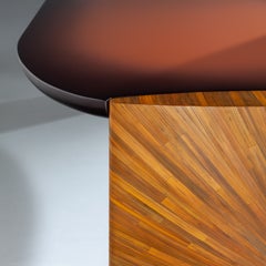 Laurameroni Poe Low Table with a lacquered top and Rye Straw legs