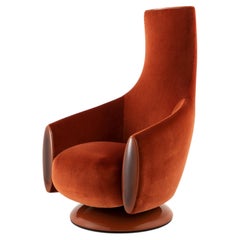 Fauteuil pivotant Laurameroni Diana, recouvert de velours brillant