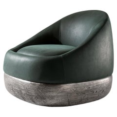 Laurameroni Duna Swivel Armchair, Upholstered in Leather