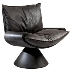 Laurameroni Keila Swivel Armchair, Upholstered in Leather