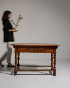 Eclectic Side Table with Single Drawer In Original Patina
