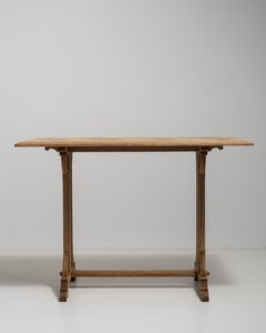French Neo-Gothic Oak Side Table, Architectural Design, Circa 1900
