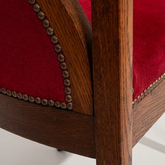 Pair Of Red Upholstered Clubchairs Late 19th-century France