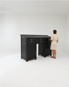 19th Century French Neoclassical Wooden Desk with Six Drawers