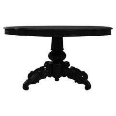 19th Century French Wood Black Patinated Side Table