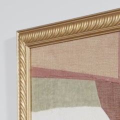 2023 Raoul Morren Ochre and Violet Textile Collage "Lux" in Antique Frame
