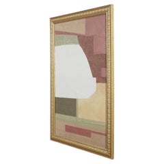 2023 Raoul Morren Ochre and Violet Textile Collage "Lux" in Antique Frame