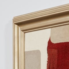 2023 Raoul Morren Ochre and Violet Textile Collage "Plateau" in Antique Frame