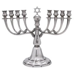 A German Silver Hannukah Menorah by Gayer and Krauss, circa 1920