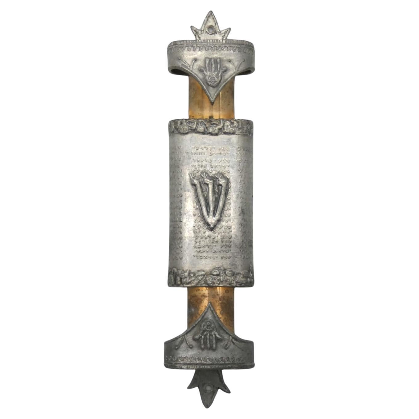 A Pewter and Copper Mezuzah Case by Shalom Bodner, United States 20th Century