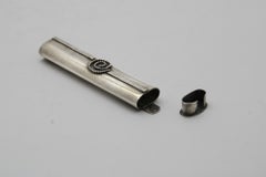 Mezuzah-Hülle aus Sterlingsilber im modernistischen Stil, Ende des 20. Jahrhunderts