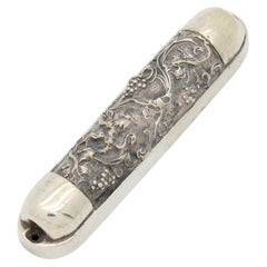 Henryk Winograd Fine Silver Repoussé Mezuzah Case, New York, circa 1990s