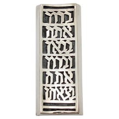 Ludwig Yehuda Wolpert Modernist Silver Hebrew Mezuzah Case, New York, 1970s