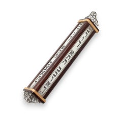 Israeli Modernist Wood and Sterling Silver Mezuzah Case by Luvaton, 20th Century