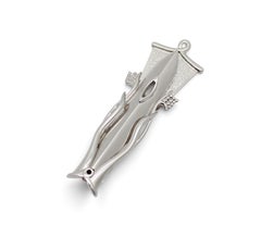 SWED Sterling Silver Modernist Mezuzah Case, Israel, 20th Century