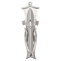 SWED Sterling Silver Modernist Mezuzah Case, Israel, 20th Century
