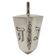 American Sterling Silver Hanukkah Dreidel, Circa 1970s