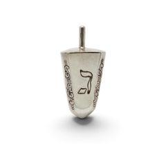 American Sterling Silver Hanukkah Dreidel, Circa 1970s