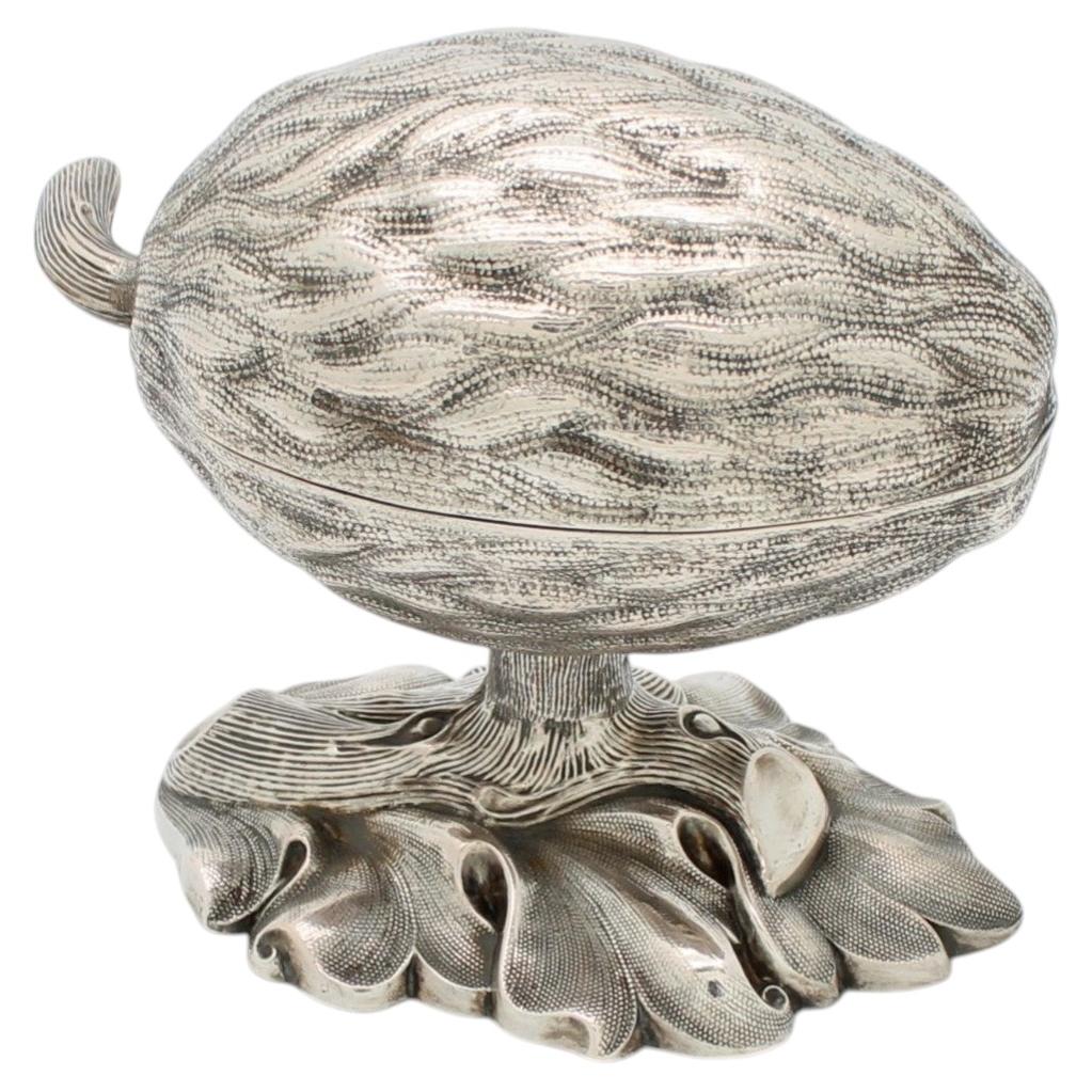 19th-Century German Silver Etrog Box, Naturalistic Form