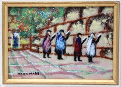 Vintage Enamel-on-Copper Judaica Painting of the Western Wall by Mark Moses