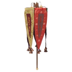 Contemporary Embroidered Textile Purim Flag with Bells – Adina Gatt, Efod Art