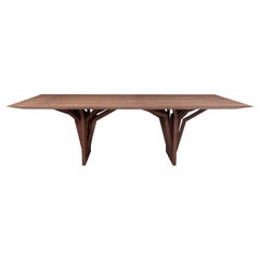 Radi Dining Table with Walnut Wood Veneered Table Top 118''