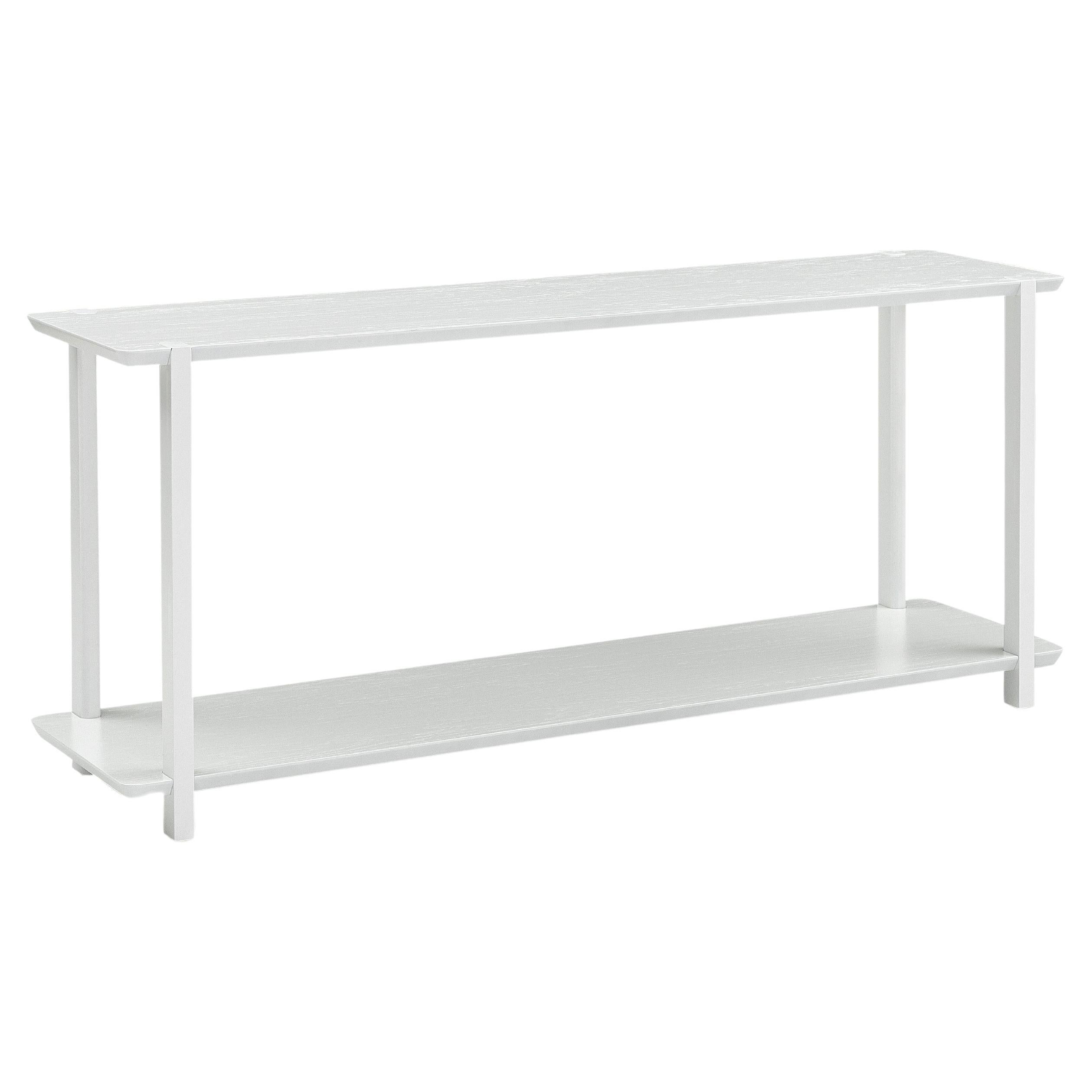 Clan Console Table in White Solid Wood 63'' For Sale