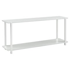 Clan Console Table in White Solid Wood 63''