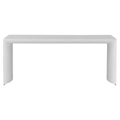Anpassbarer 71-Zoll-Konsolentisch aus weißer Eiche mit minimalistischem Design und minimalistischem Design – Gugge Line
