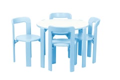 Dietiker Rey Jr, Sedia in legno massiccio per bambini in blu di Bruno Rey