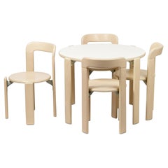 Set Dietiker Rey Junior, Tavolo e sedie per bambini in acero, design Bruno Rey