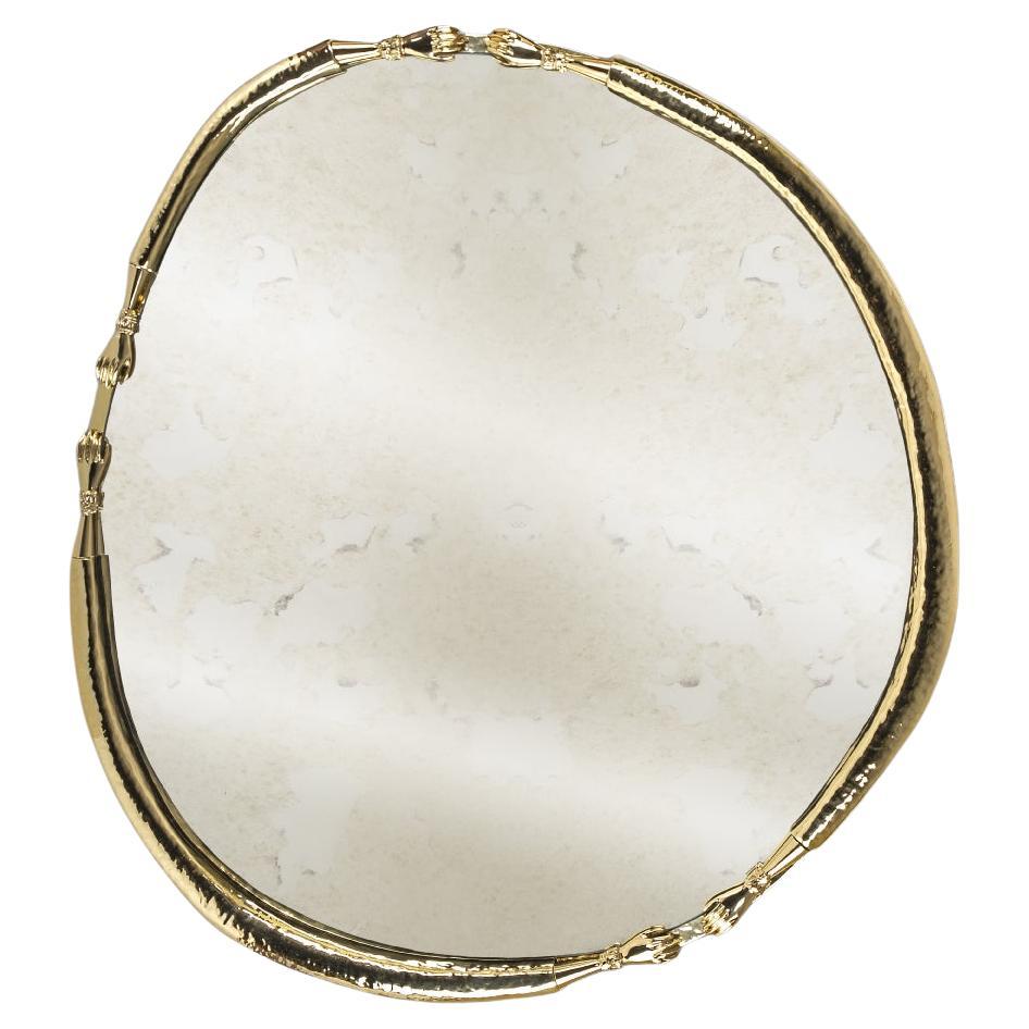 21st Century Oval La Joie Aged Bronze Mirror Brass Made in Portugal by Malabar