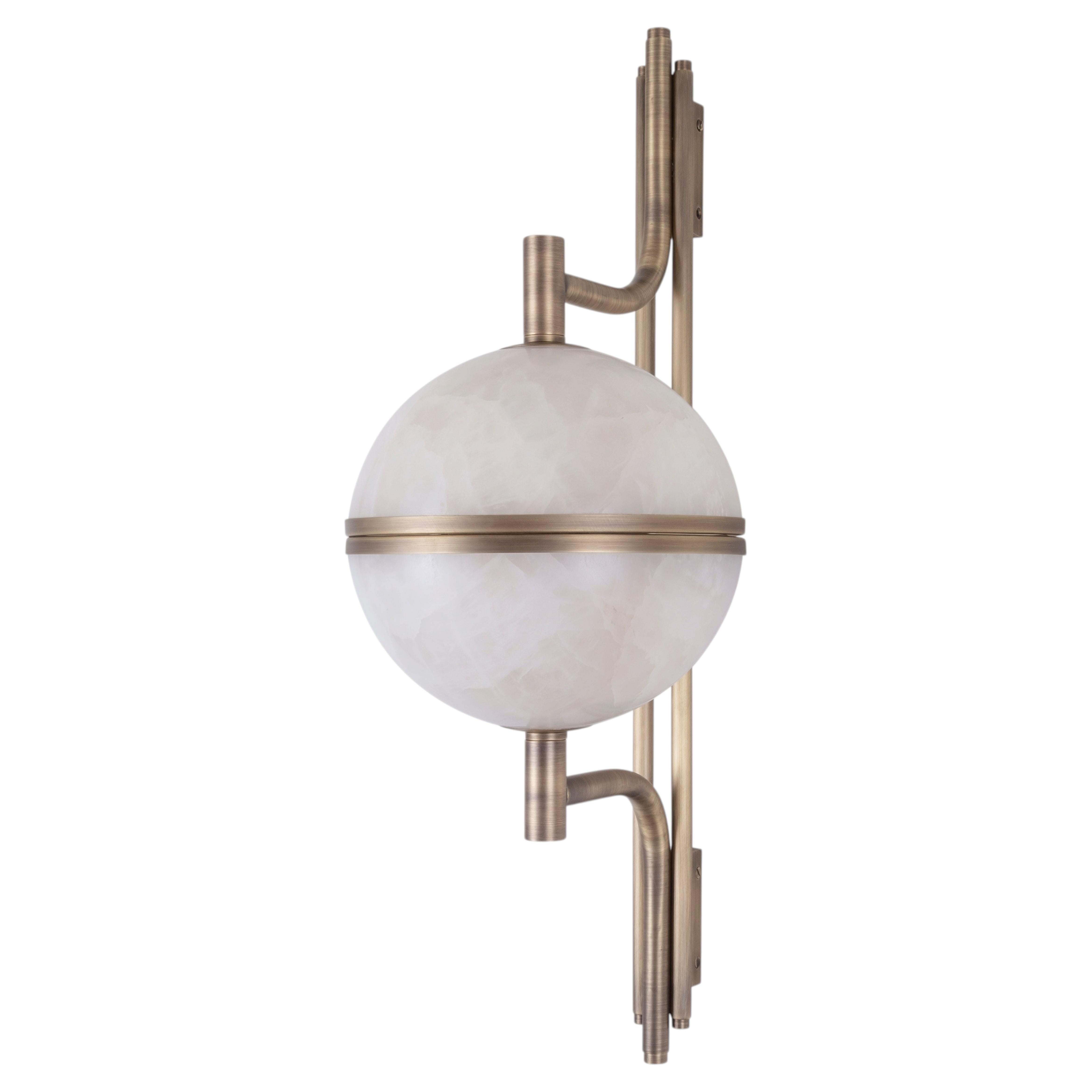 Lampada da parete Andros in alabastro del XXI secolo in ottone disegnata da Creativemary