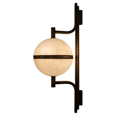 21st Century Alabaster Andros Wall Lamp Brass Designed by Creativemary