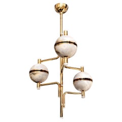 21st Alabaster Andros II Suspension Lamp Brass Made in Portugal by Creativemary