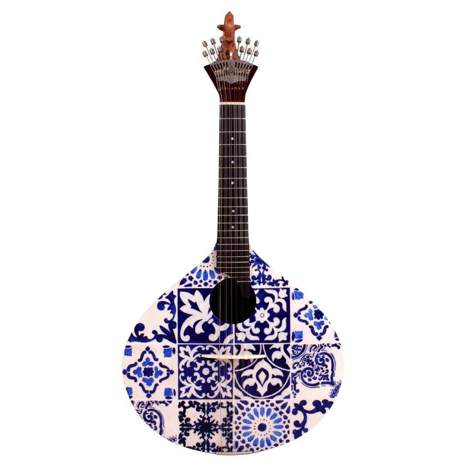 20th Century Azulejo IV  Walnut Wood Hand Painted, Handmade in Portugal by Malab