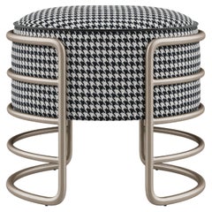 21st Century Brass Eero Hocker Leinen